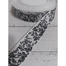 Репсовая лента с рисунком 2,5 см, цена за 1 м